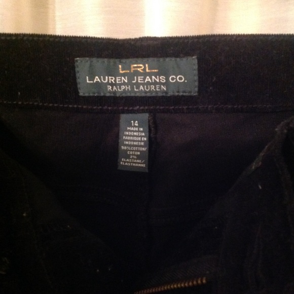 NWOT Ralph Lauren Misses Blk Sz 14 Corduroy Pants - Picture 3 of 4
